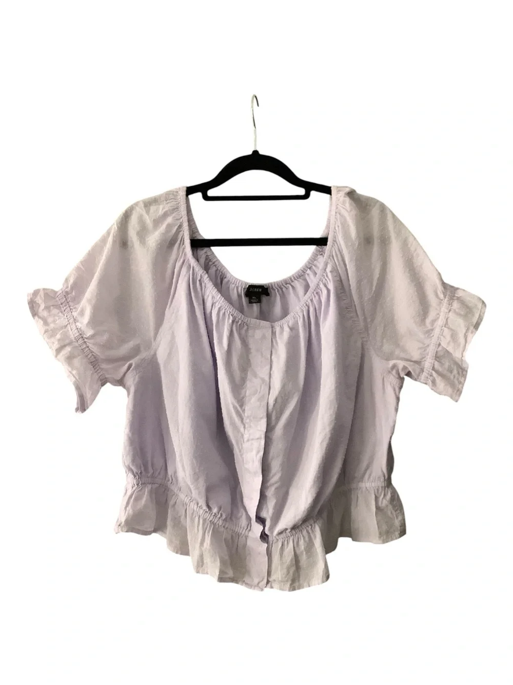 J. Crew Light Lavender Scoop-Neck Peplum Blouse